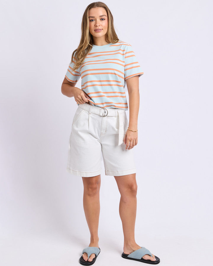 Pure Stripe Tee - Cool Blue