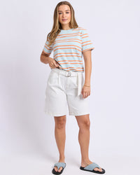 Pure Stripe Tee - Cool Blue