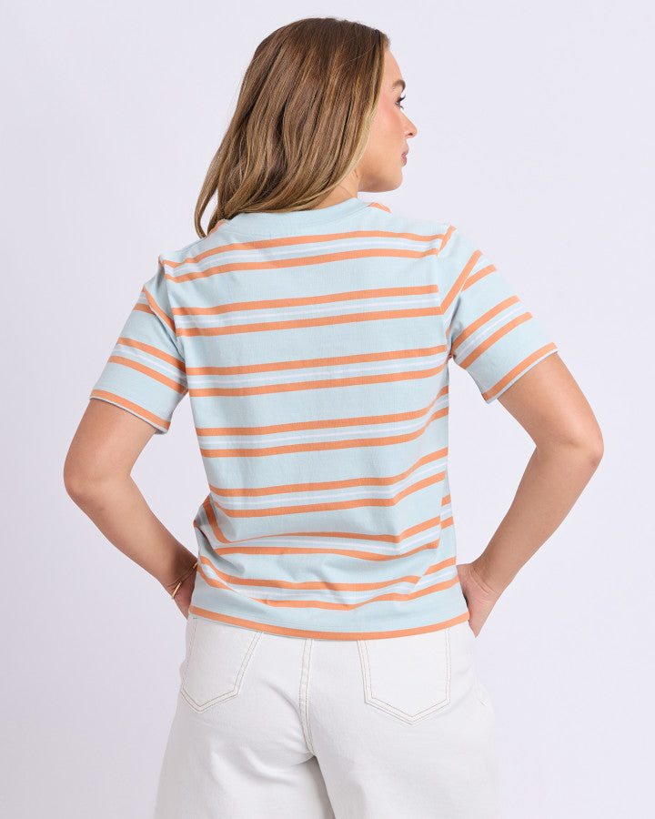 Pure Stripe Tee - Cool Blue