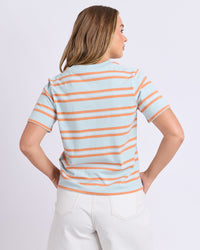Pure Stripe Tee - Cool Blue