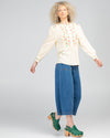 the rosemary top by boom shankar is a feminine linen blend embroidered shirt in cream