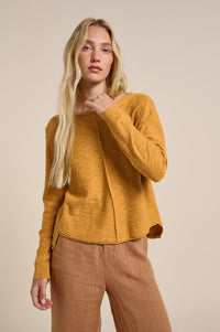sacha top in mustard yellow by little lies