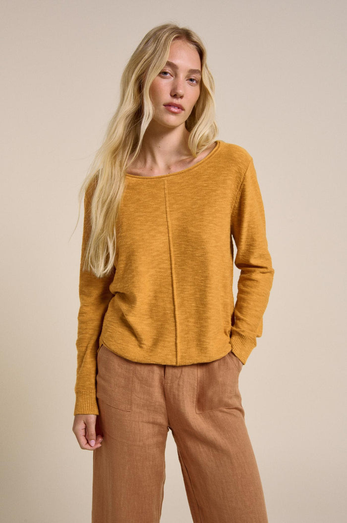 sacha top in mustard yellow by little lies