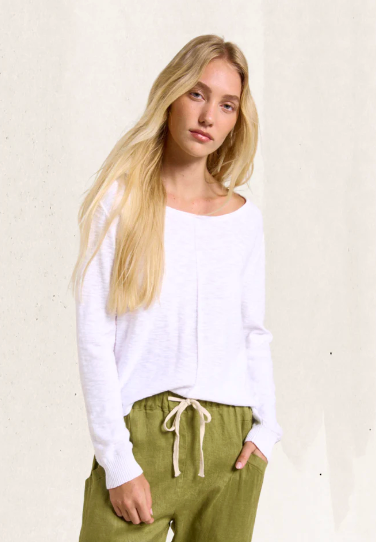 sacha top in white by little lies