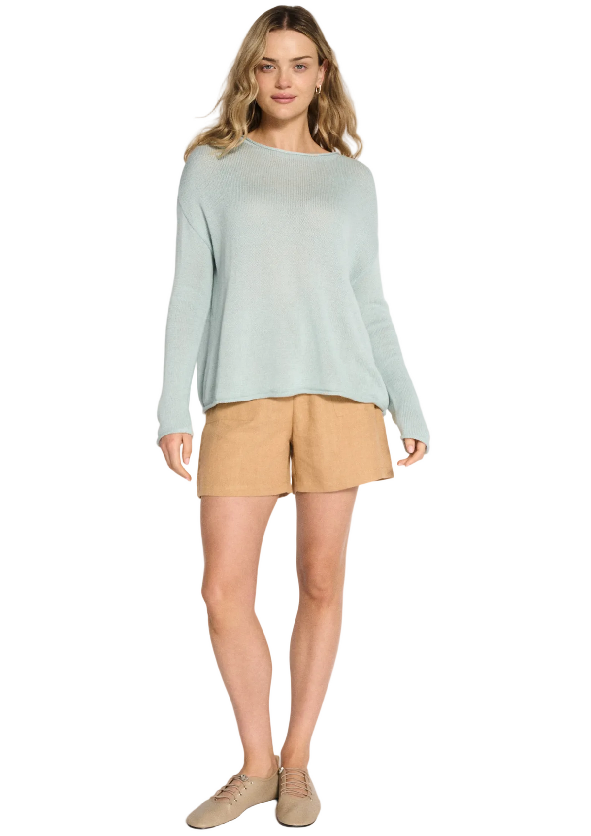 Jude Linen Shorts in taupe by Little Lies