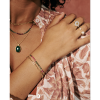 Statement jewellery by Murkani. Tourmaline bracelet in yellow gold plate
