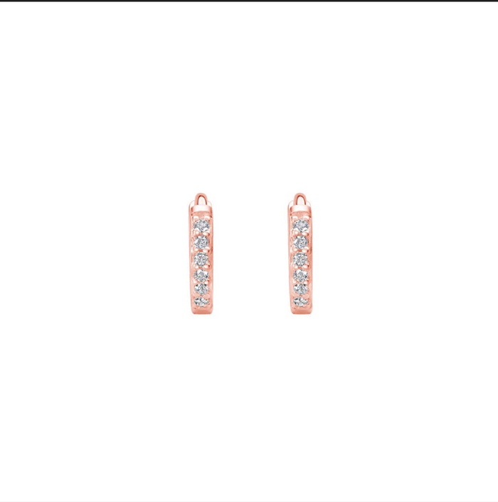 11mm White Topaz Huggie Earrings