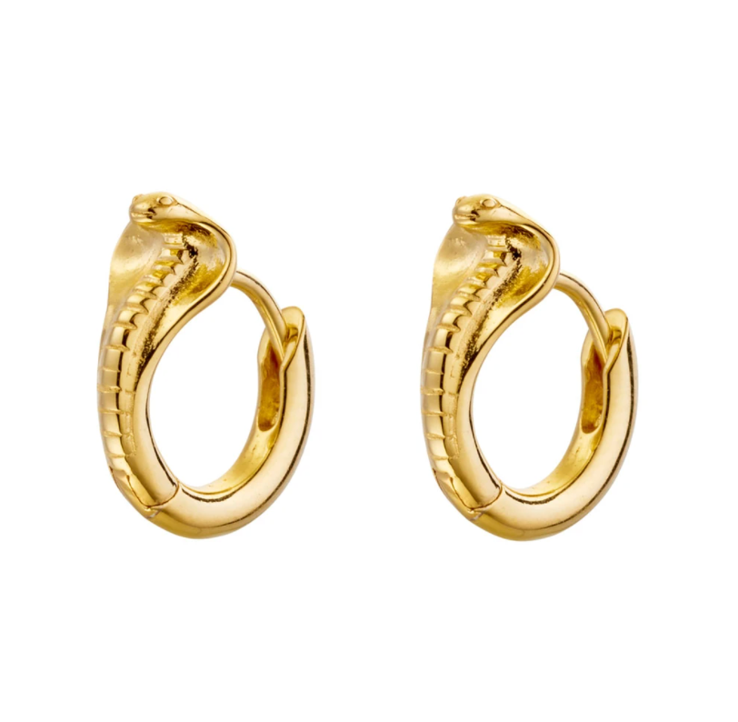 18 karat gold vermeil cobra huggie earrings by midsummer star