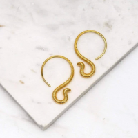 18K Gold Vermeil Cobra Snake Hoop Earrings by midsummer star