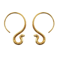 18K Gold Vermeil Cobra Snake Hoop Earrings by midsummer star