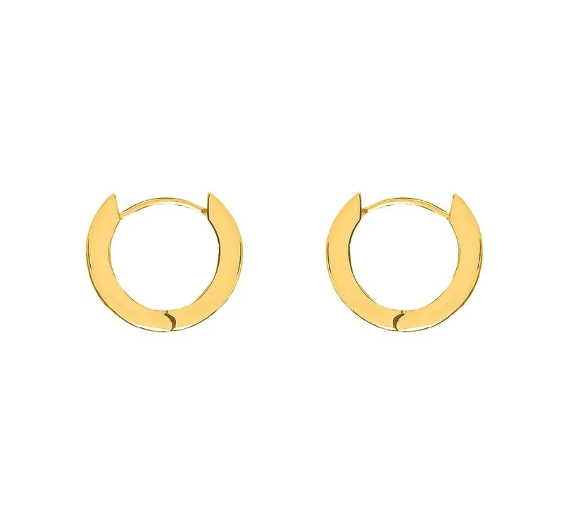 Gold Square Huggie Earrings