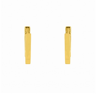 Gold Square Huggie Earrings