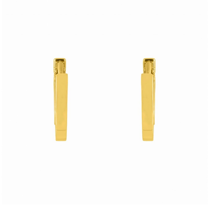 Gold Square Huggie Earrings