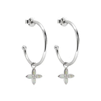 sterling silver hoop earrings by murkani with mother of pearl